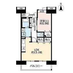 UR都市機構コンフォール鶴瀬3号棟 1LDKの間取図画像