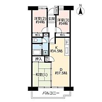 UR入間駅前プラザ 0012-0309 ｜ 埼玉県入間市向陽台1丁目（賃貸マンション3DK・3階・61.98㎡） その2