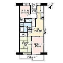 URプラザシティ新所沢けやき通り 0003-0101 ｜ 埼玉県所沢市緑町1丁目（賃貸マンション3DK・1階・61.71㎡） その2