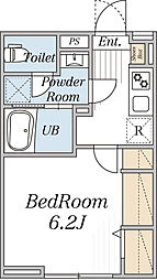 エクレール 芦花公園 101 1階1Kの間取り