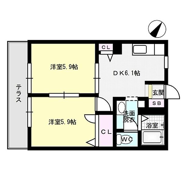 ルミエールイズミ ｜福岡県春日市下白水北７丁目(賃貸アパート2DK・1階・38.83㎡)の写真 その2