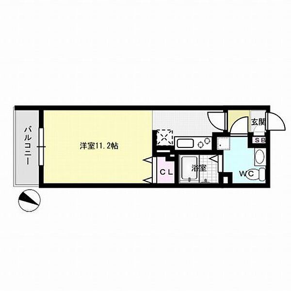 福岡県福岡市早良区西新１丁目(賃貸マンション1R・2階・27.44㎡)の写真 その2