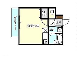 セラフィン西新南 ワンルームの間取図画像