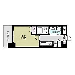 ステイツ姪浜駅前 1Kの間取図画像
