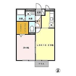 リーベンルーチェ 1LDKの間取図画像
