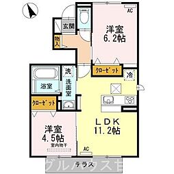 エスポアール持丸 2LDKの間取図画像