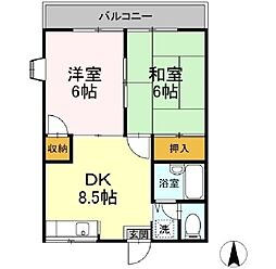 Mコーポ 2DKの間取図画像