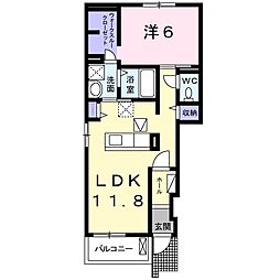 ウエスト・フィールド7 1LDKの間取図画像