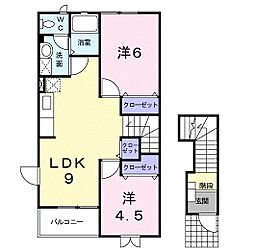 シャレット1 2LDKの間取図画像