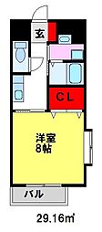 ARK鳥栖 1Kの間取図画像
