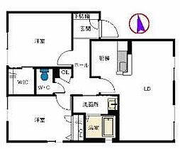 コートビレッジ本鳥栖D 2LDKの間取図画像