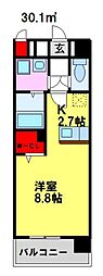 エルモソピソ ワンルームの間取図画像