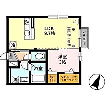 コージイ　コート　A 101 ｜ 石川県金沢市南四十万３丁目（賃貸アパート1LDK・1階・32.77㎡） その2