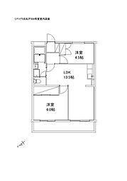 リベイラ北松戸 2LDKの間取図画像