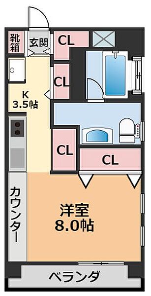 quinze lieu 301｜愛媛県松山市泉町(賃貸マンション1R・3階・35.10㎡)の写真 その2