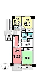 ヒューマンアイランド岩倉A棟 3SLDKの間取図画像