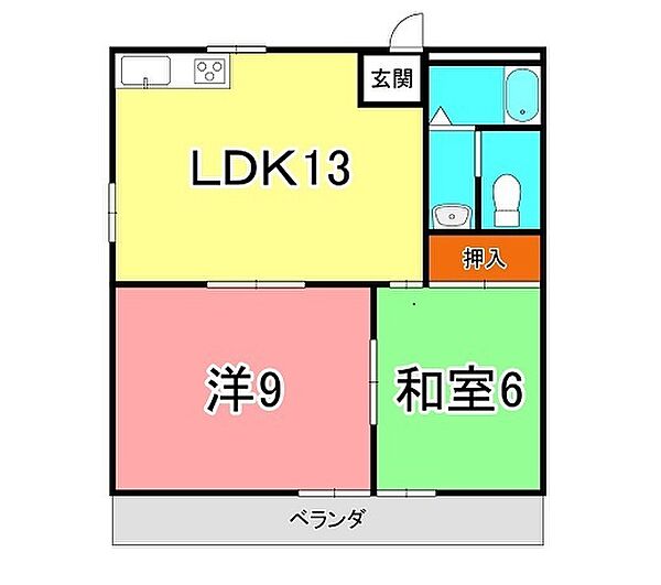 兵庫県明石市東野町(賃貸マンション2LDK・3階・45.00㎡)の写真 その2