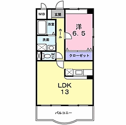 グランコンフォート 1LDKの間取図画像