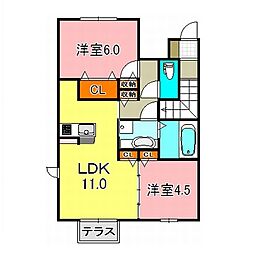 スクエアガーデン 2LDKの間取図画像