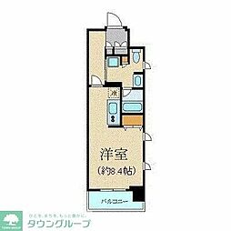 クリオ五反田 6階ワンルームの間取り