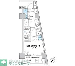 ＭＦＰＲコート武蔵小山 8階1Kの間取り