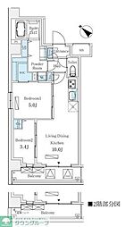 ＬＵＭＩＣＩＴＹ月島（ルミシティ月島） 8階2LDKの間取り