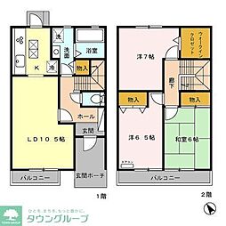 シェソワ中馬込 2階3LDKの間取り