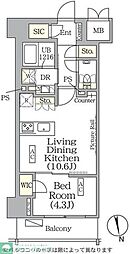 ザ・パークハビオ神楽坂レジデンスSouth 1LDKの間取図画像