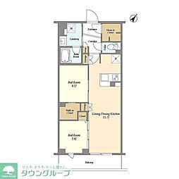 ＫＤＸレジデンス田園調布南 1階2LDKの間取り