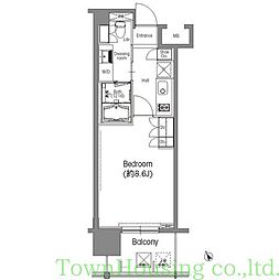ＢＰＲレジデンス三田伊皿子坂 6階1Kの間取り