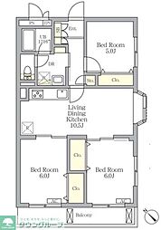 メゾンカルム中落合Ｓｏｕｔｈ 1階3LDKの間取り
