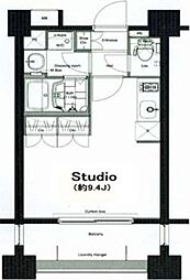 都営大江戸線 麻布十番駅 徒歩5分の賃貸マンション 6階ワンルームの間取り