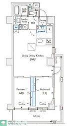 オーパスレジデンス南青山 4階1LDKの間取り