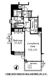 パークアクシス明治神宮前 3階1LDKの間取り