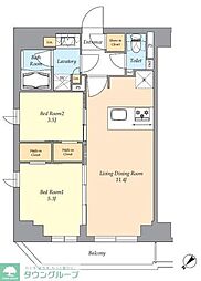 ＡＩＦＬＡＴ渋谷西原 2階2LDKの間取り