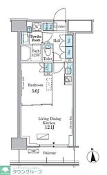 パークアクシス新宿百人町 1階1LDKの間取り