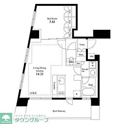 パークハウス代々木公園アーバンス 7階1LDKの間取り