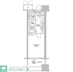 コンフォリア渋谷ＷＥＳＴ 6階1Kの間取り