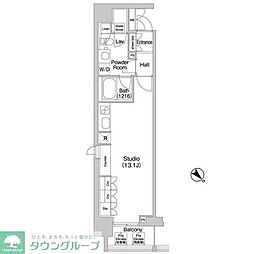 コンフォリア北参道 10階ワンルームの間取り
