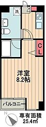 ニューシティアパートメンツ新川II 3階1Kの間取り