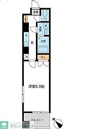 フィオーレ月島 4階1Kの間取り