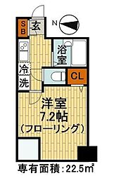 プレール・ドゥーク神田 3階1Kの間取り