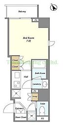 カーサスプレンディッド三田慶大前 5階1Kの間取り