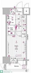 グランド・ガーラ大森 12階1Kの間取り