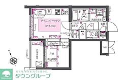 ZOOM西早稲田 3階1DKの間取り
