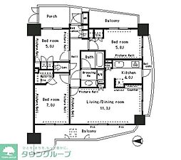 パークアクシス四谷ステージ 3LDKの間取図画像
