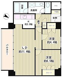 リバー&タワー 2LDKの間取図画像