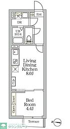 Aglaia 新宿西落合 1LDKの間取図画像