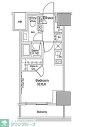 ザ・パークハビオ荏原中延駅前 ワンルームの間取図画像