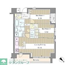 リベルテ月島 2LDKの間取図画像